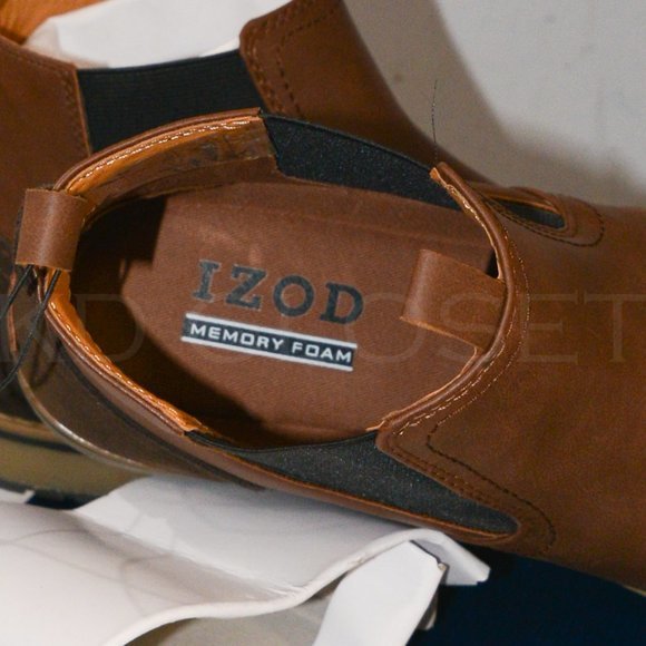 Izod BROWN‎ Men\'s Lucas Pull-On Chukka Leather Boot